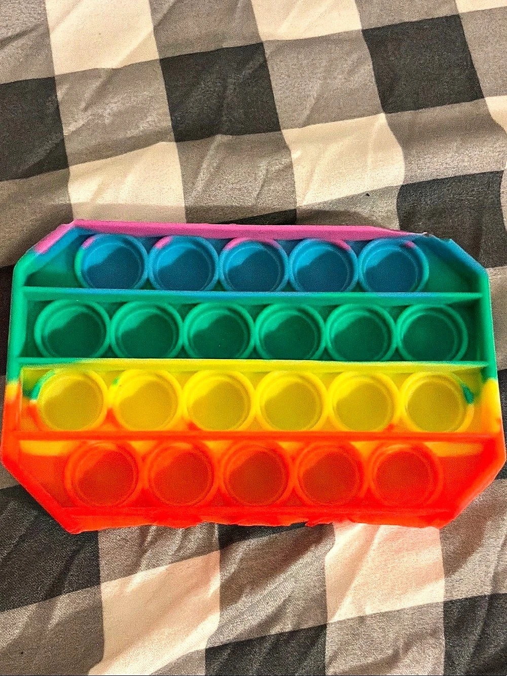Rainbow Push Pop Bubble Fidget Sensory Toy Multicolor